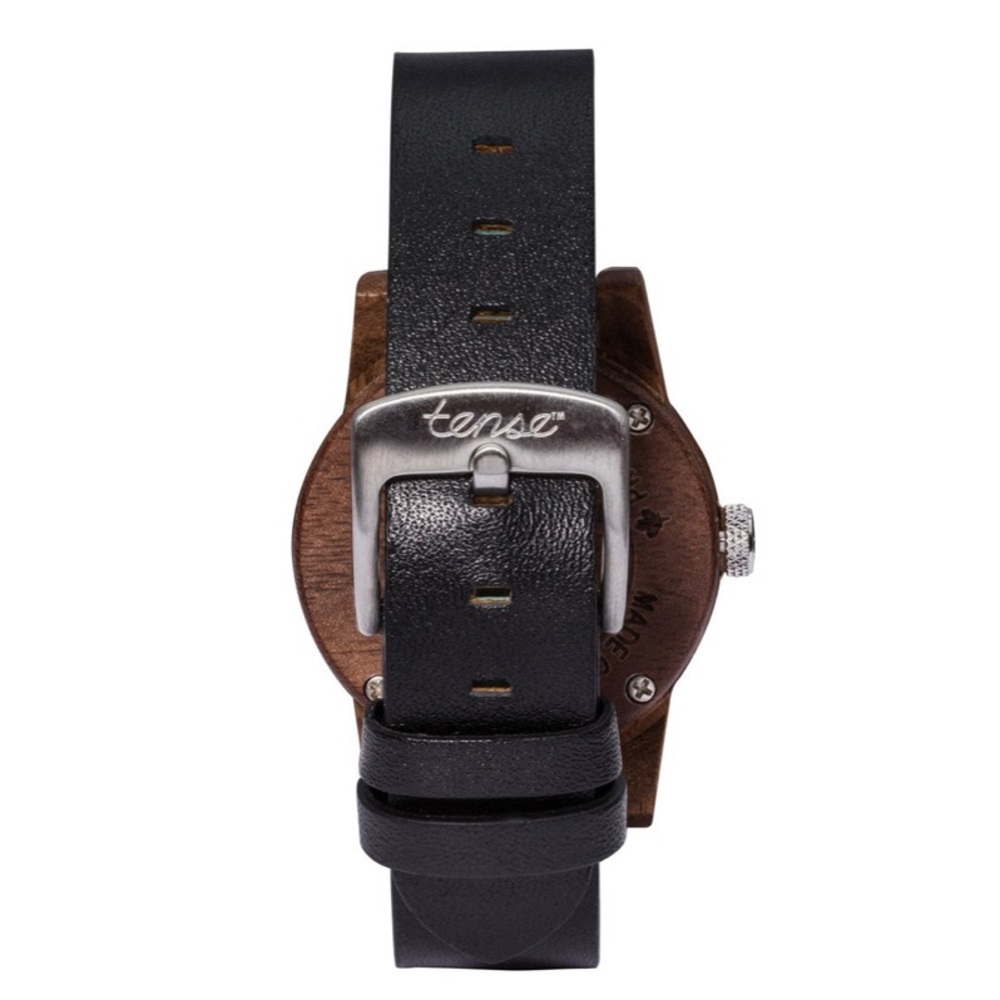 Tense Walnut Watch & Wood Box NIB Leather NWT - Picture 9 of 13